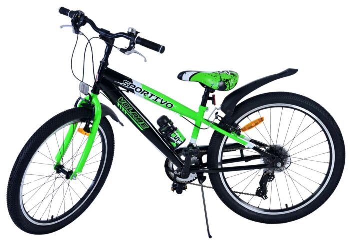 Volare Sportivo Kinderfiets - Jongens - 24 inch - 7 Speed - Zwart Groen - Afbeelding 9