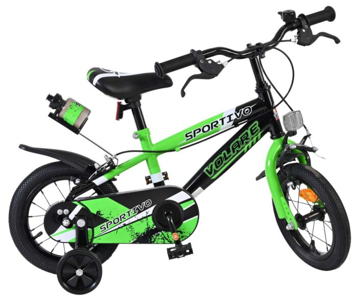Volare Sportivo Kinderfiets - Jongens - 12 inch - Groen Zwart - Twee Handremmen - Afbeelding 10