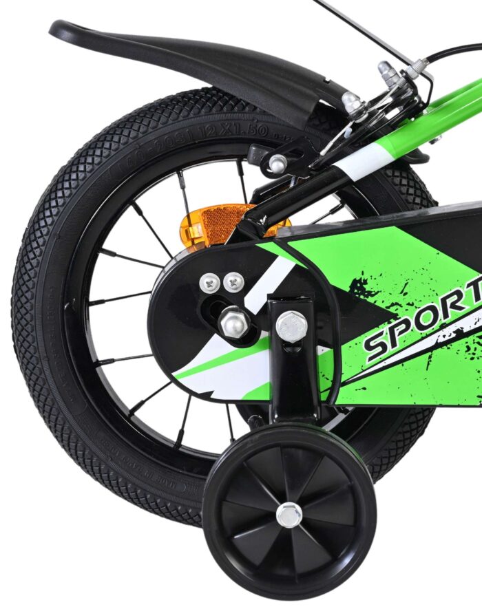 Volare Sportivo Kinderfiets - Jongens - 12 inch - Groen Zwart - Twee Handremmen - Afbeelding 2
