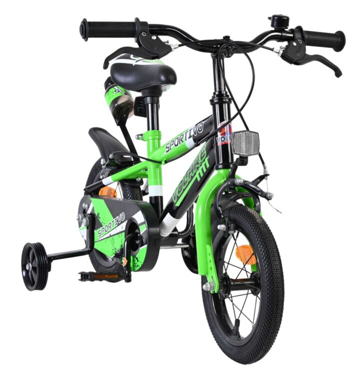 Volare Sportivo Kinderfiets - Jongens - 12 inch - Groen Zwart - Twee Handremmen - Afbeelding 5