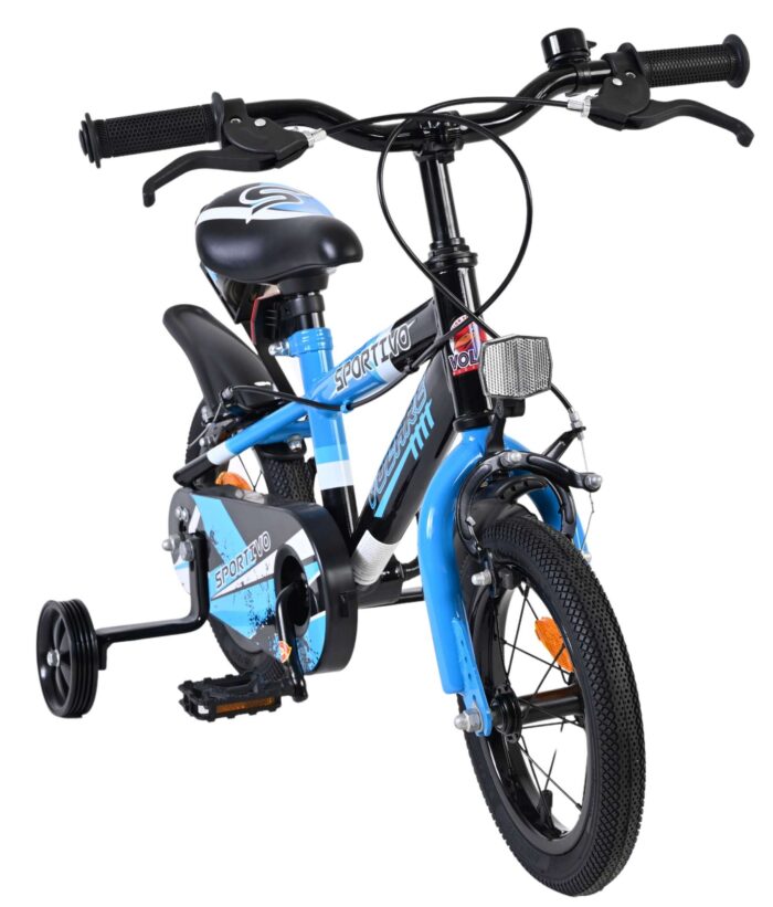 Volare Sportivo Kinderfiets - Jongens - 12 inch - Blauw Zwart - Twee Handremmen - Afbeelding 5