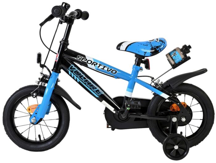Volare Sportivo Kinderfiets - Jongens - 12 inch - Blauw Zwart - Twee Handremmen - Afbeelding 7