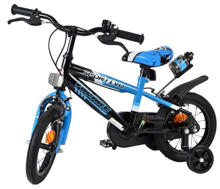 Volare Sportivo Kinderfiets - Jongens - 12 inch - Blauw Zwart - Twee Handremmen - Afbeelding 8