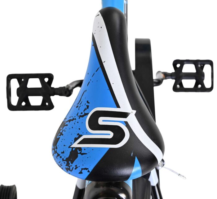 Volare Sportivo Kinderfiets - Jongens - 14 inch - Blauw Zwart - Twee Handremmen - Afbeelding 4