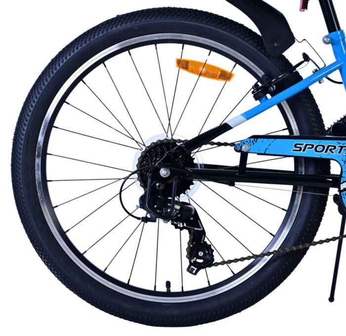 Volare Sportivo Kinderfiets - Jongens - 24 inch - 7 Speed - Zwart Blauw - Afbeelding 7