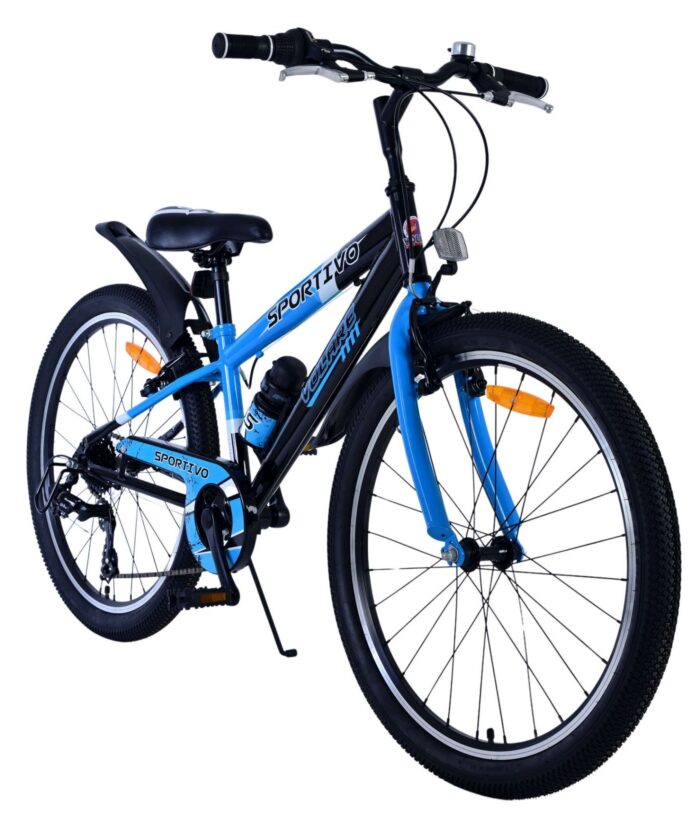 Volare Sportivo Kinderfiets - Jongens - 24 inch - 7 Speed - Zwart Blauw - Afbeelding 3