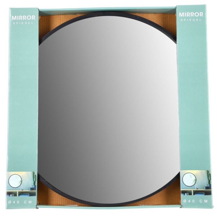 Spiegel Ronde Vorm 40 cm Zwart