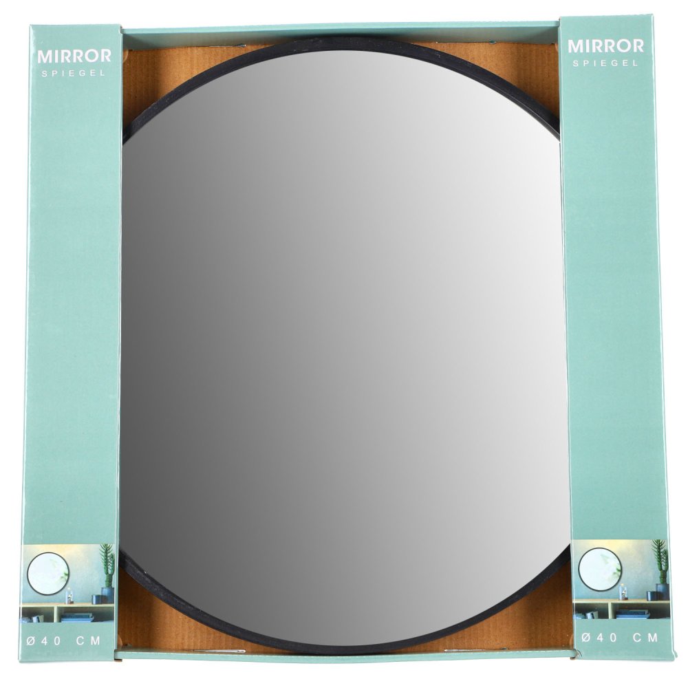 Spiegel Ronde Vorm 40 cm Zwart