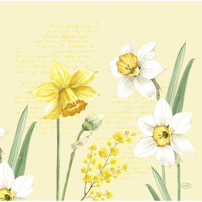 Duni servetten spring daffodil 12 stuks 40 x 40 cm