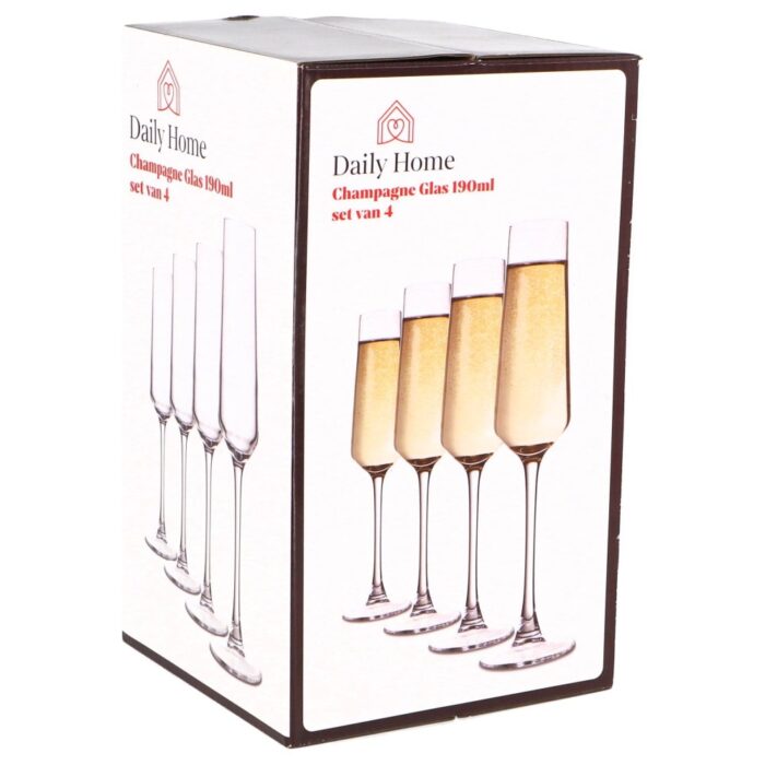 Daily home champagne glas set van 4