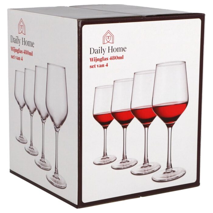 Daily home wijnglas 480ML set van 4