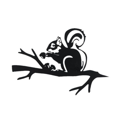 Boomsteker eekhoorn zwart metaal 33x0