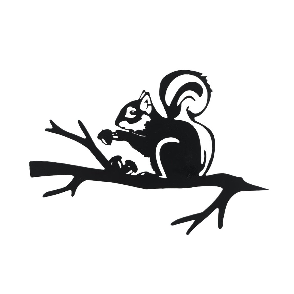 Boomsteker eekhoorn zwart metaal 33x0