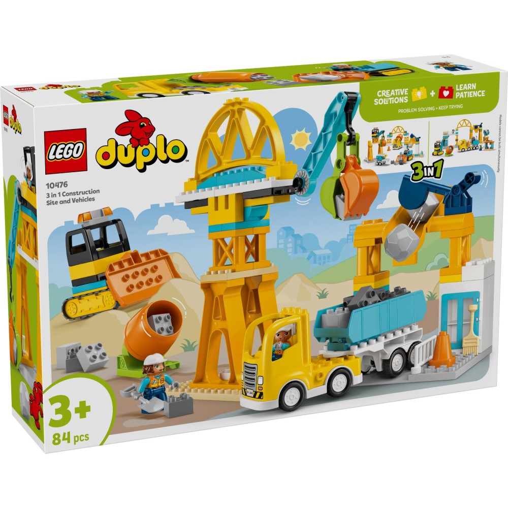 LEGO Duplo Town 10476 3In1 Bouwplaats En Voertuigen