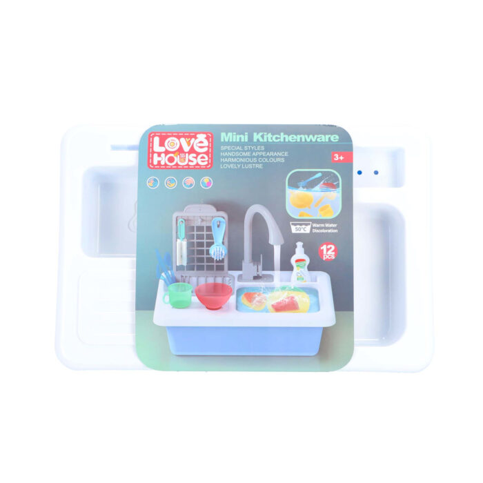 Afwasbak met echt kraantje en color changing servies - Afbeelding 4