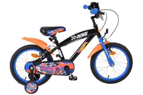 Hot Wheels Kinderfiets - Jongens - 16 inch - Zwart Oranje Blauw - Twee handremmen
