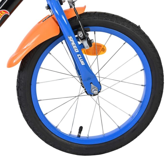 Hot Wheels Kinderfiets - Jongens - 16 inch - Zwart Oranje Blauw - Twee handremmen - Afbeelding 3