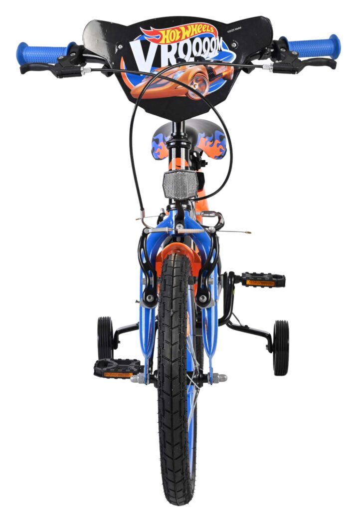 Hot Wheels Kinderfiets - Jongens - 16 inch - Zwart Oranje Blauw - Twee handremmen - Afbeelding 6