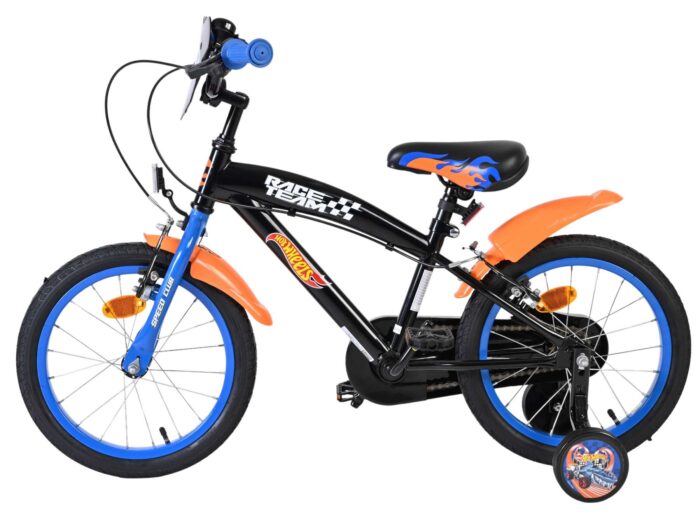 Hot Wheels Kinderfiets - Jongens - 16 inch - Zwart Oranje Blauw - Twee handremmen - Afbeelding 7