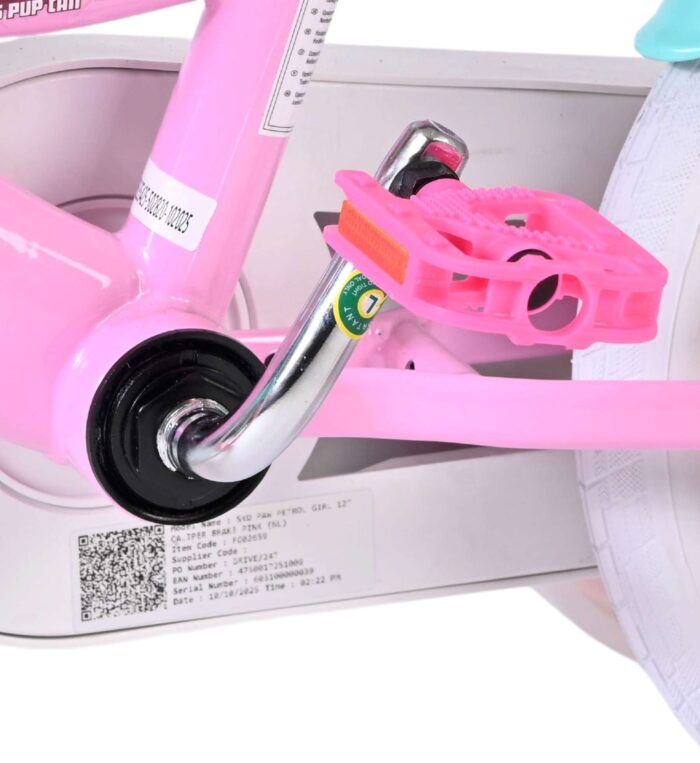 Paw Patrol Kinderfiets - Meisjes - 12 inch - Roze - Twee handremmen - Afbeelding 9