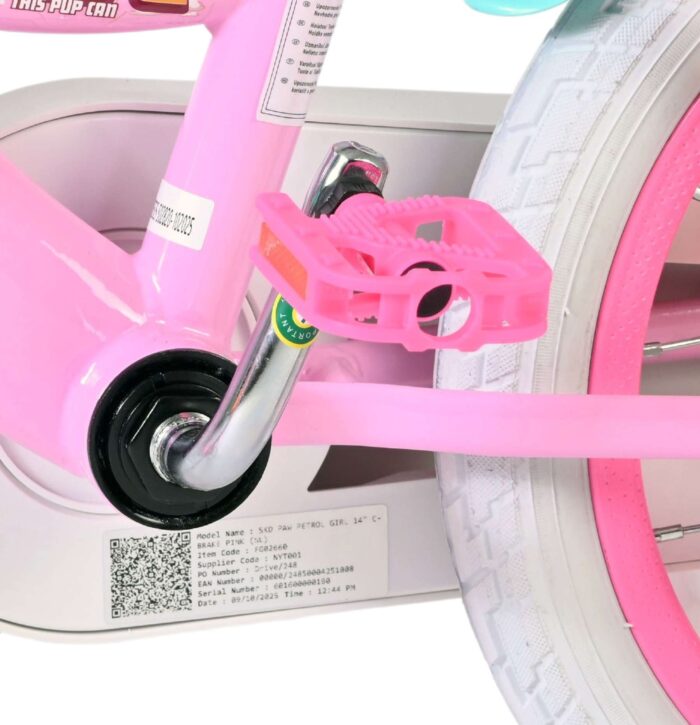 Paw Patrol Kinderfiets - Meisjes - 14 inch - Roze - Afbeelding 9