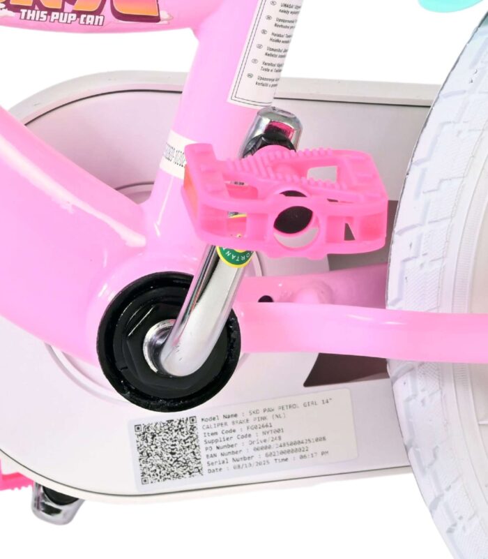 Paw Patrol Kinderfiets - Meisjes - 14 inch - Roze - Twee handremmen - Afbeelding 9