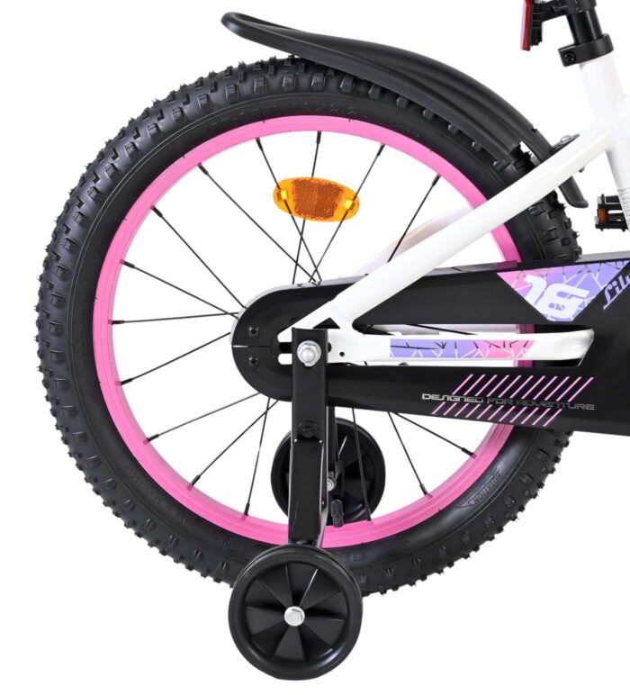 Volare Lily Kinderfiets - Meisjes - 18 inch - Wit Roze Paars - Afbeelding 2