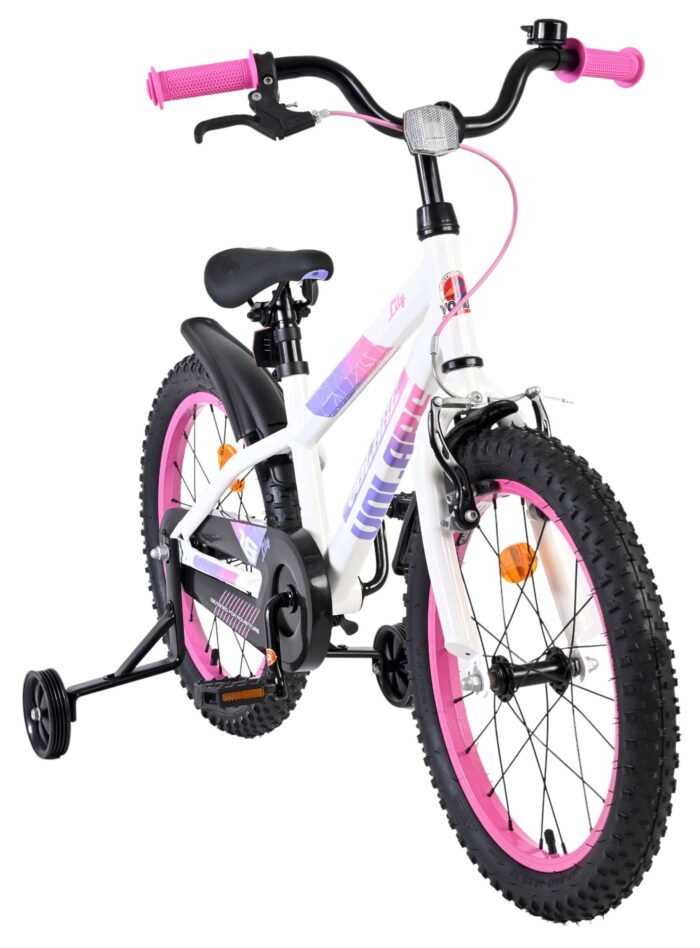 Volare Lily Kinderfiets - Meisjes - 18 inch - Wit Roze Paars - Afbeelding 5