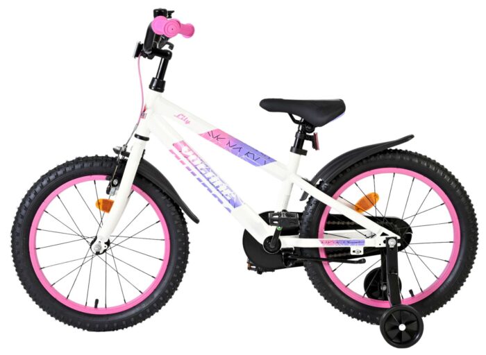 Volare Lily Kinderfiets - Meisjes - 18 inch - Wit Roze Paars - Afbeelding 7