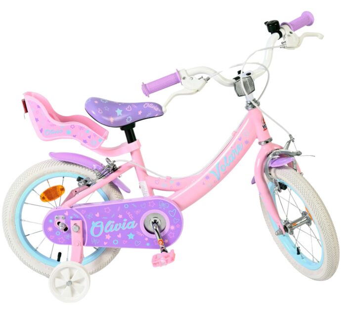 Volare Olivia Kinderfiets - Meisjes - 14 inch - Roze - Twee Handremmen - Afbeelding 10