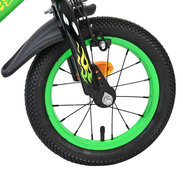 Volare Strike Kinderfiets - Jongens - 12 inch - Zwart Groen - Twee Handremmen - Afbeelding 3