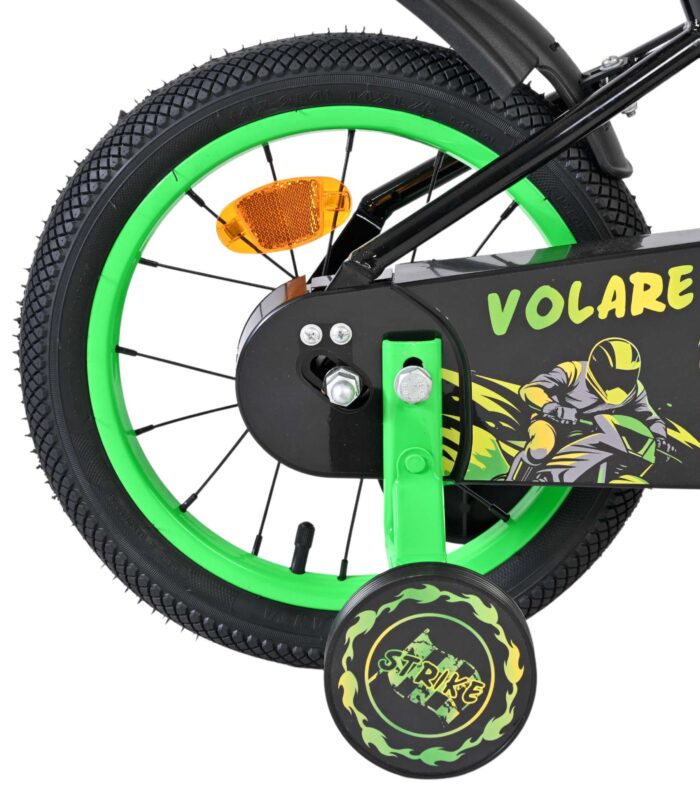 Volare Strike Kinderfiets - Jongens - 14 inch - Zwart Groen - Afbeelding 2