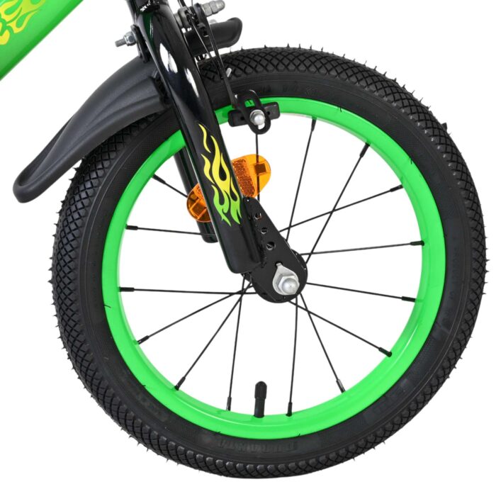 Volare Strike Kinderfiets - Jongens - 14 inch - Zwart Groen - Twee handremmen - Afbeelding 3