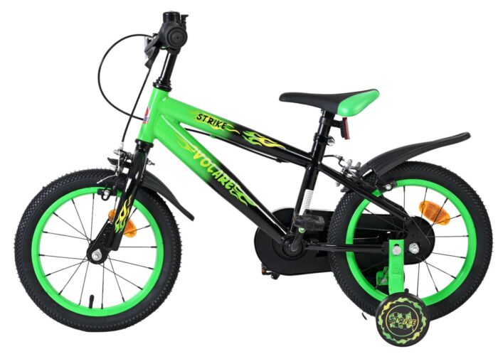 Volare Strike Kinderfiets - Jongens - 14 inch - Zwart Groen - Twee handremmen - Afbeelding 7