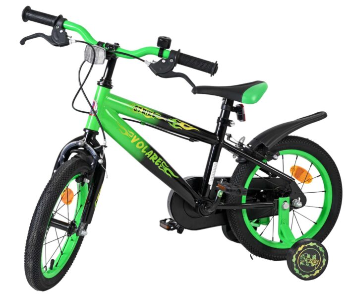 Volare Strike Kinderfiets - Jongens - 14 inch - Zwart Groen - Twee handremmen - Afbeelding 8