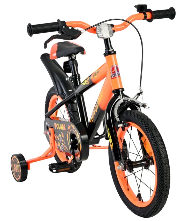 Volare Strike Kinderfiets - Jongens - 14 inch - Zwart Oranje - Afbeelding 5
