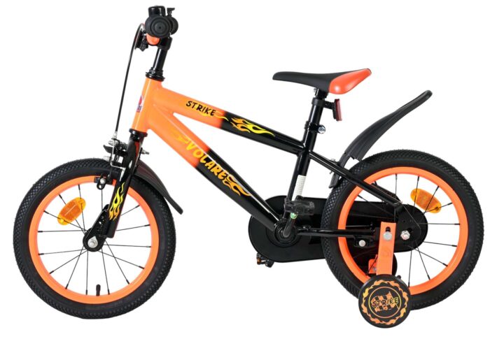 Volare Strike Kinderfiets - Jongens - 14 inch - Zwart Oranje - Afbeelding 7