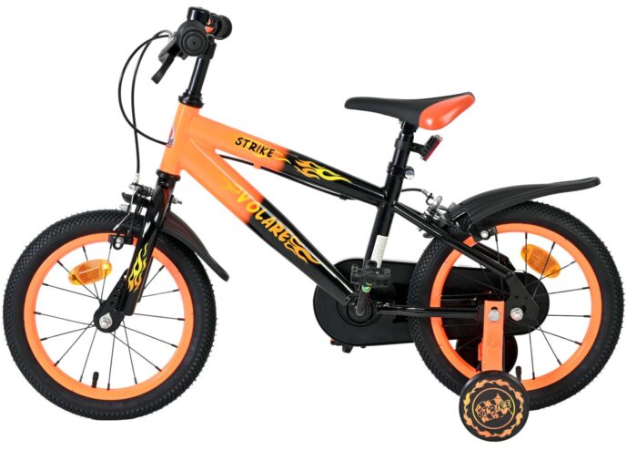 Volare Strike Kinderfiets - Jongens - 14 inch - Zwart Oranje - Twee handremmen - Afbeelding 7