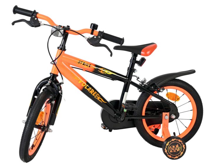 Volare Strike Kinderfiets - Jongens - 14 inch - Zwart Oranje - Twee handremmen - Afbeelding 8