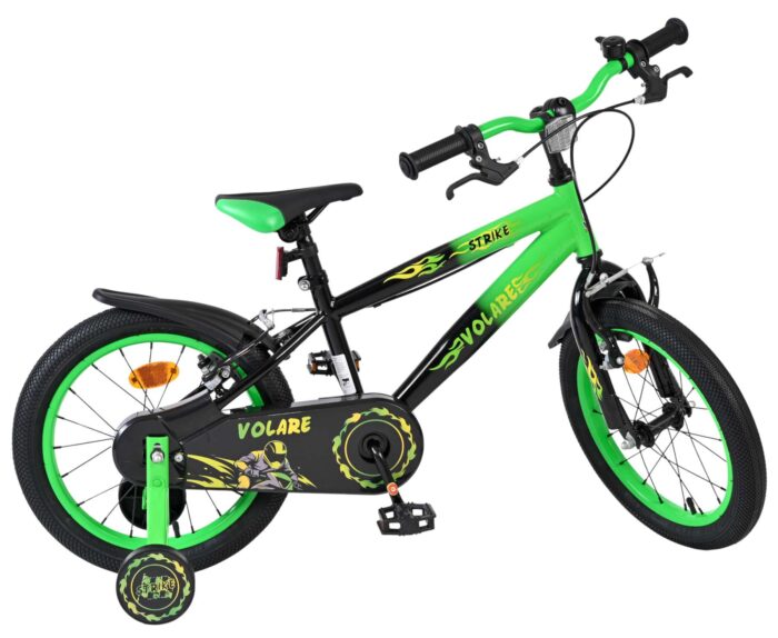 Volare Strike Kinderfiets - Jongens - 16 inch - Zwart Groen - Twee Handremmen - Afbeelding 10