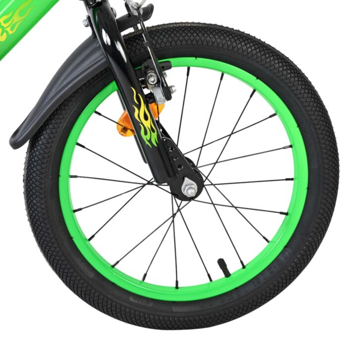 Volare Strike Kinderfiets - Jongens - 16 inch - Zwart Groen - Twee Handremmen - Afbeelding 3