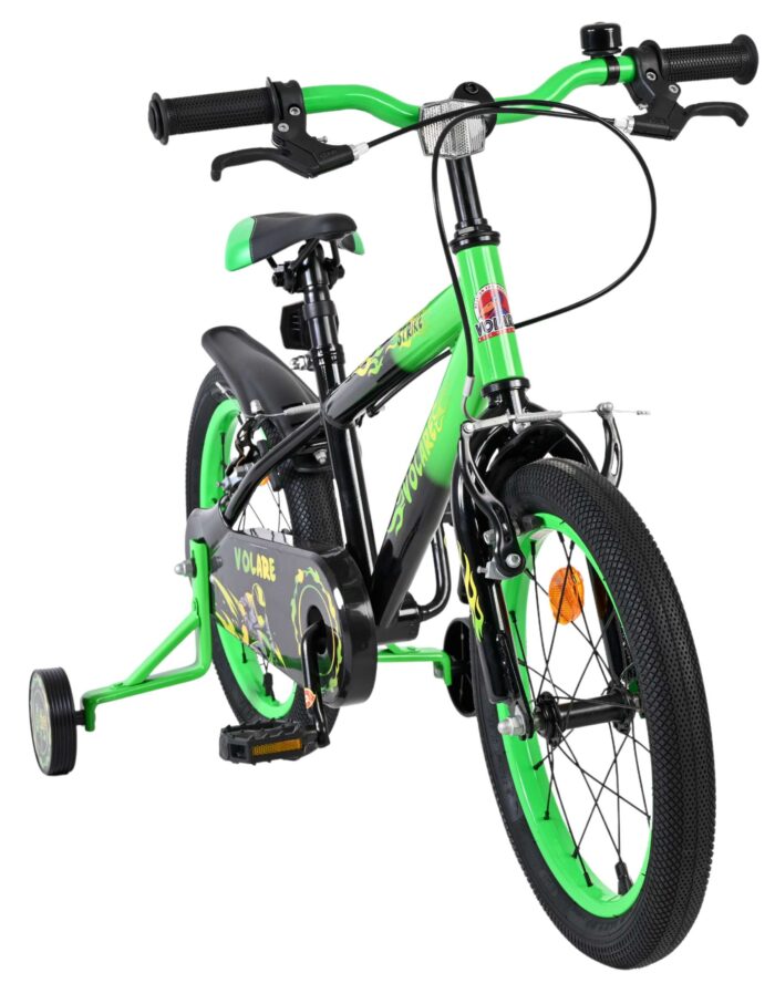 Volare Strike Kinderfiets - Jongens - 16 inch - Zwart Groen - Twee Handremmen - Afbeelding 5