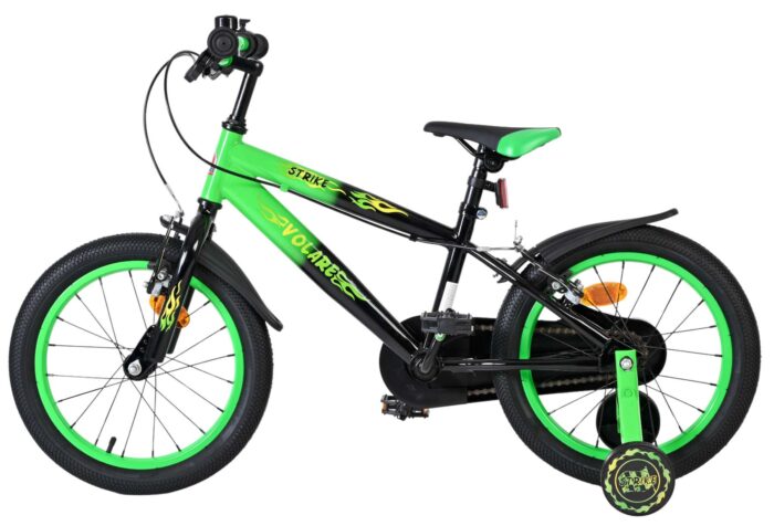 Volare Strike Kinderfiets - Jongens - 16 inch - Zwart Groen - Twee Handremmen - Afbeelding 7