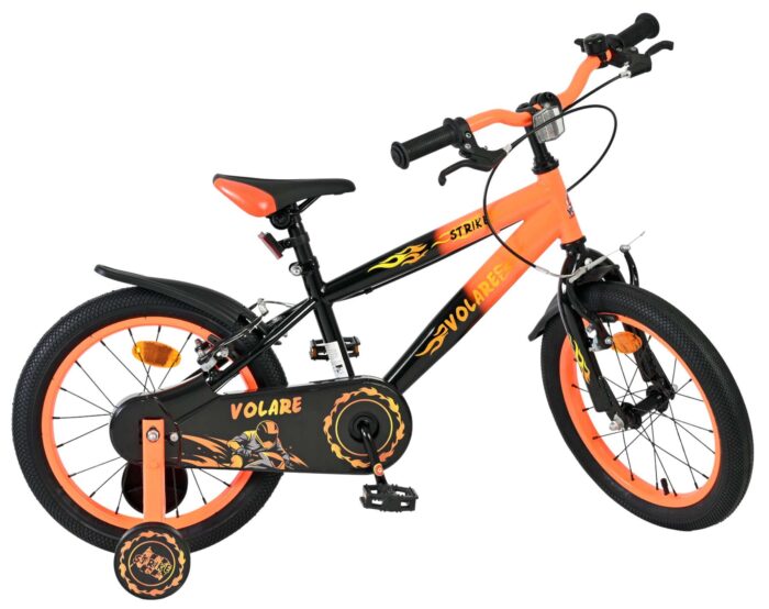 Volare Strike Kinderfiets - Jongens - 16 inch - Zwart Oranje - Twee Handremmen - Afbeelding 10