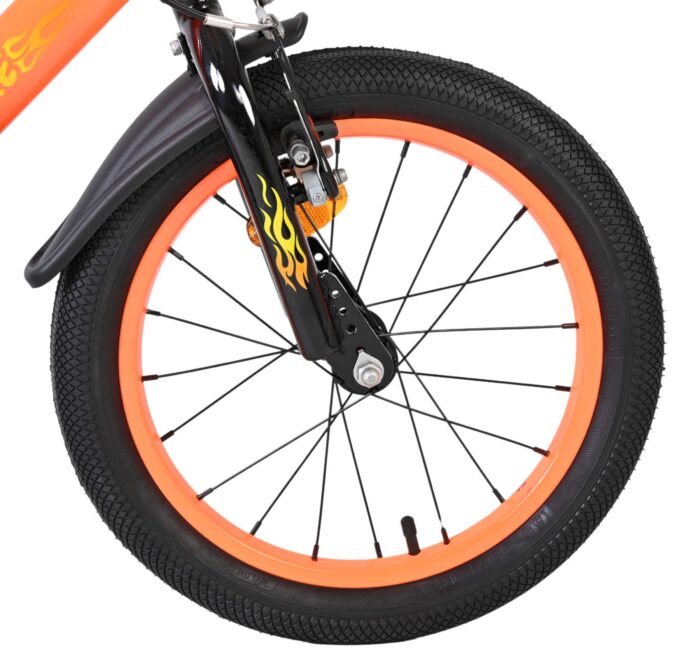 Volare Strike Kinderfiets - Jongens - 16 inch - Zwart Oranje - Twee Handremmen - Afbeelding 3