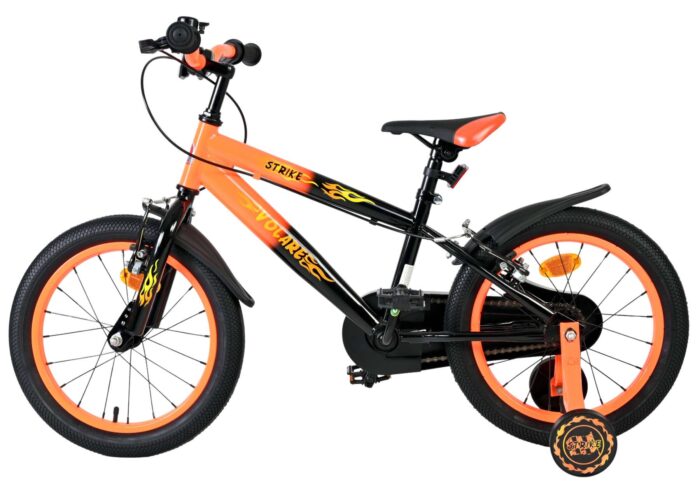 Volare Strike Kinderfiets - Jongens - 16 inch - Zwart Oranje - Twee Handremmen - Afbeelding 7