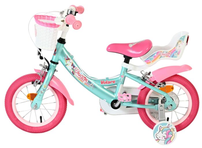 Volare Unicorn Kinderfiets - Meisjes - 12 inch - Groen - Twee handremmen - Afbeelding 7