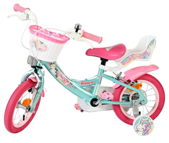 Volare Unicorn Kinderfiets - Meisjes - 12 inch - Groen - Twee handremmen - Afbeelding 8