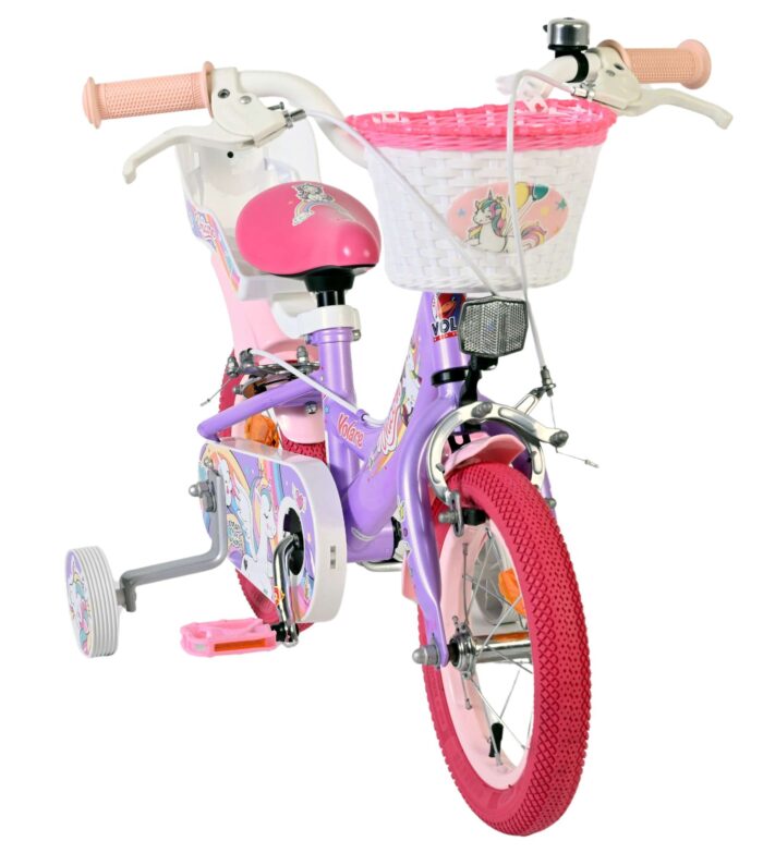 Volare Unicorn Kinderfiets - Meisjes - 12 inch - Paars - Twee handremmen - Afbeelding 5