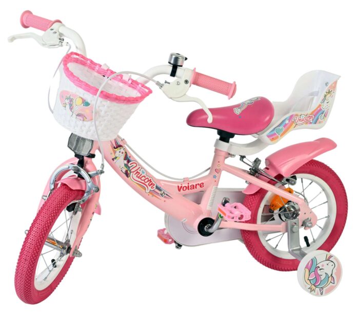 Volare Unicorn Kinderfiets - Meisjes - 12 inch - Roze - Twee handremmen - Afbeelding 8